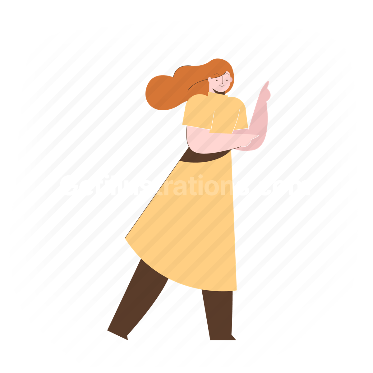 gesture, red haired woman, woman, female, person